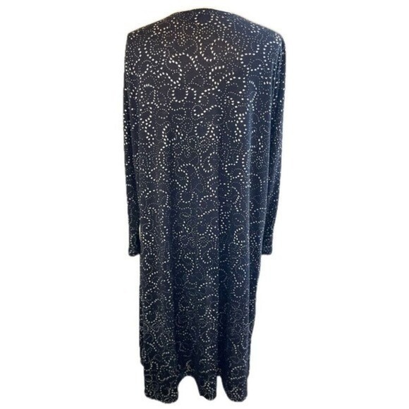 LULA ROE Elegant Sarah Black & Silver Metallic Longline Duster Cardigan, Large - Picture 5 of 8